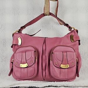 COPY - Y2K Pink Leather Shoulder Bag B Makowsky Vintage Mob Wives Office Siren